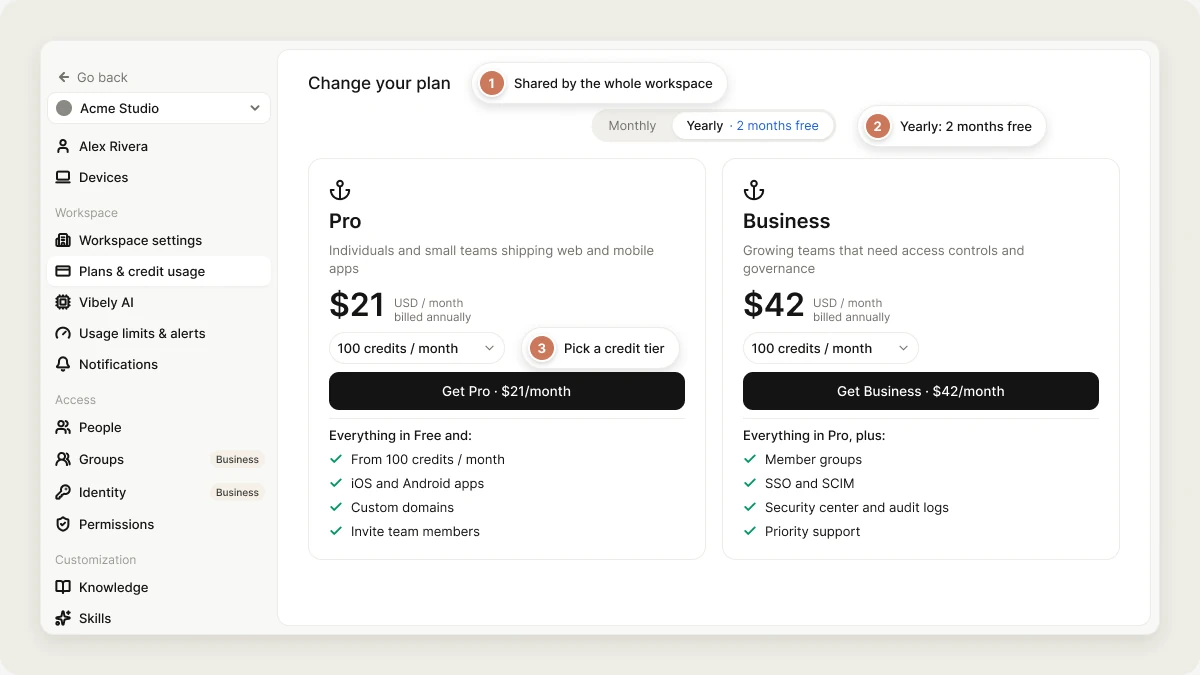 Subscription plans